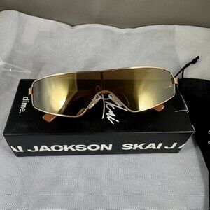 dime optics X Skai Jackson Skyami in Matte Gold & Brown Sunglasses NWB